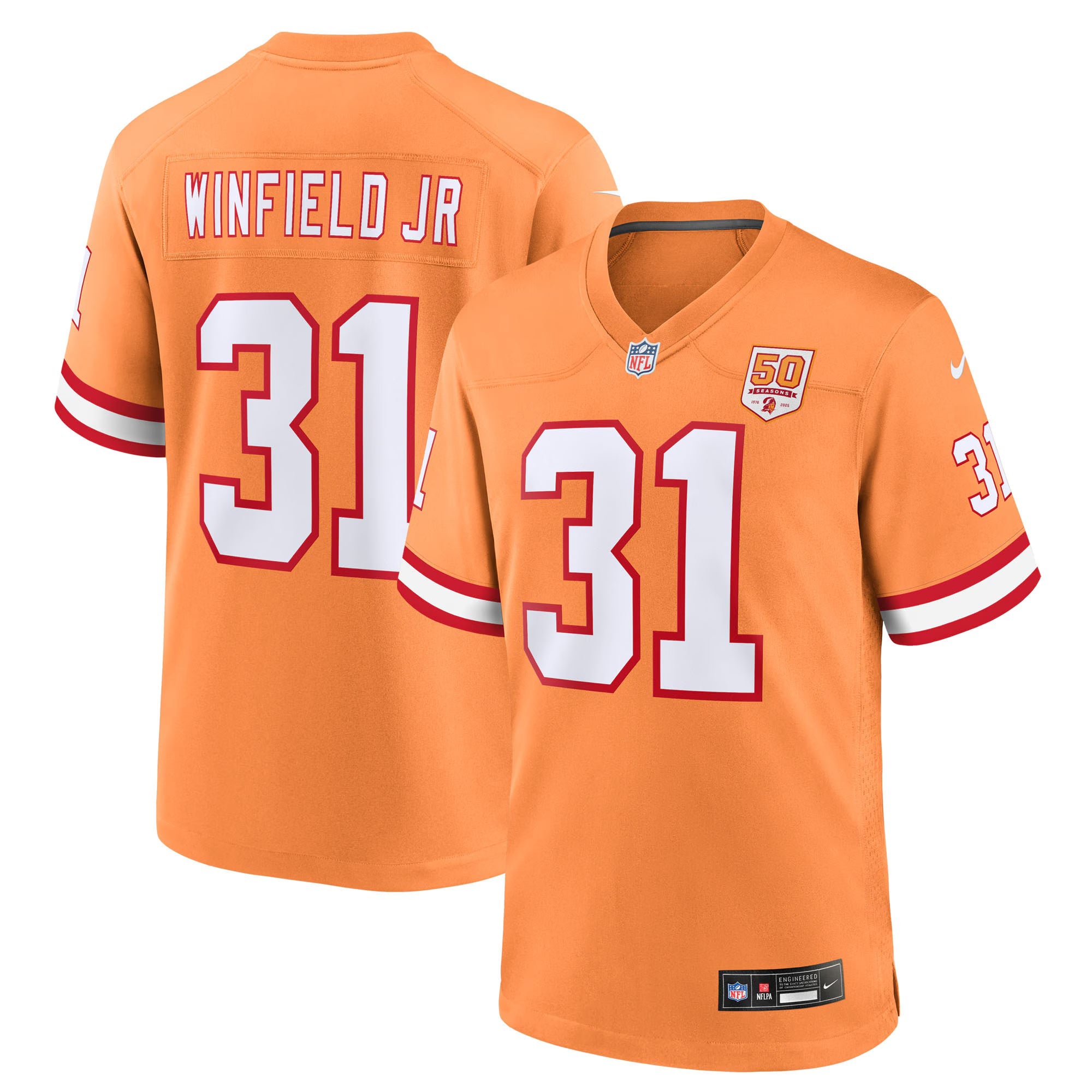 Tampa Bay Buccaneers Antoine Winfield Jr. Creamsicle 50th Season Game Jersey
