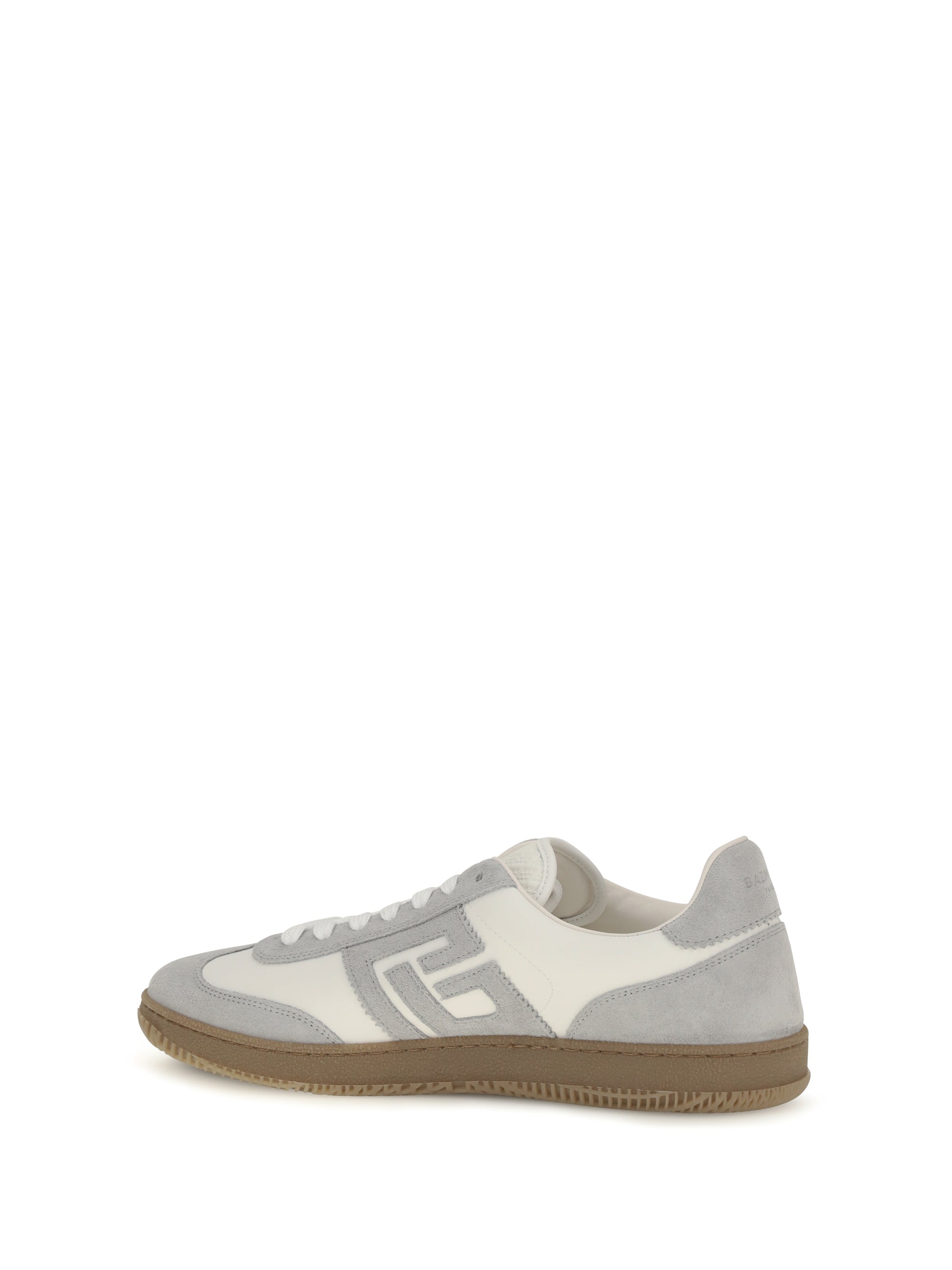 Balmain Men Swan Sneakers In Suede And Smooth Leather