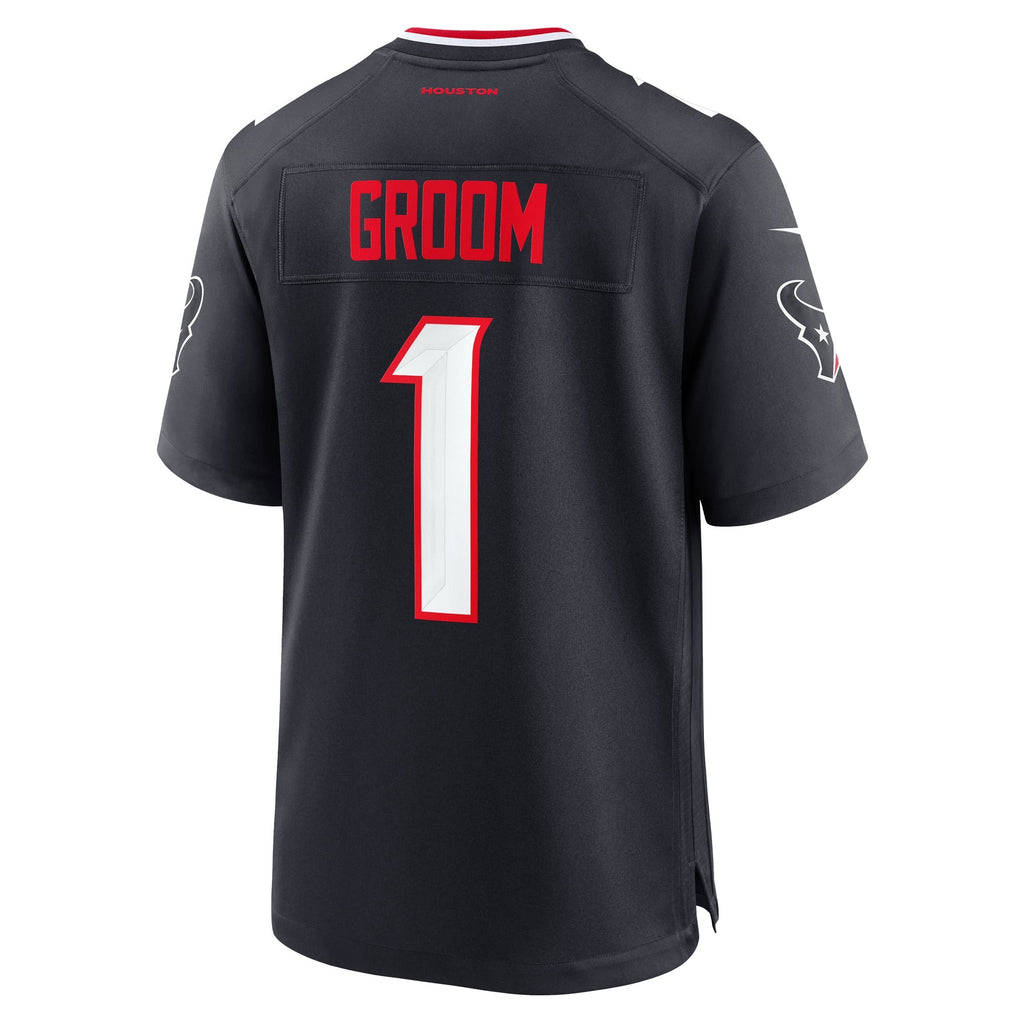 Houston Texans Number 1 Groom Navy Game Jersey