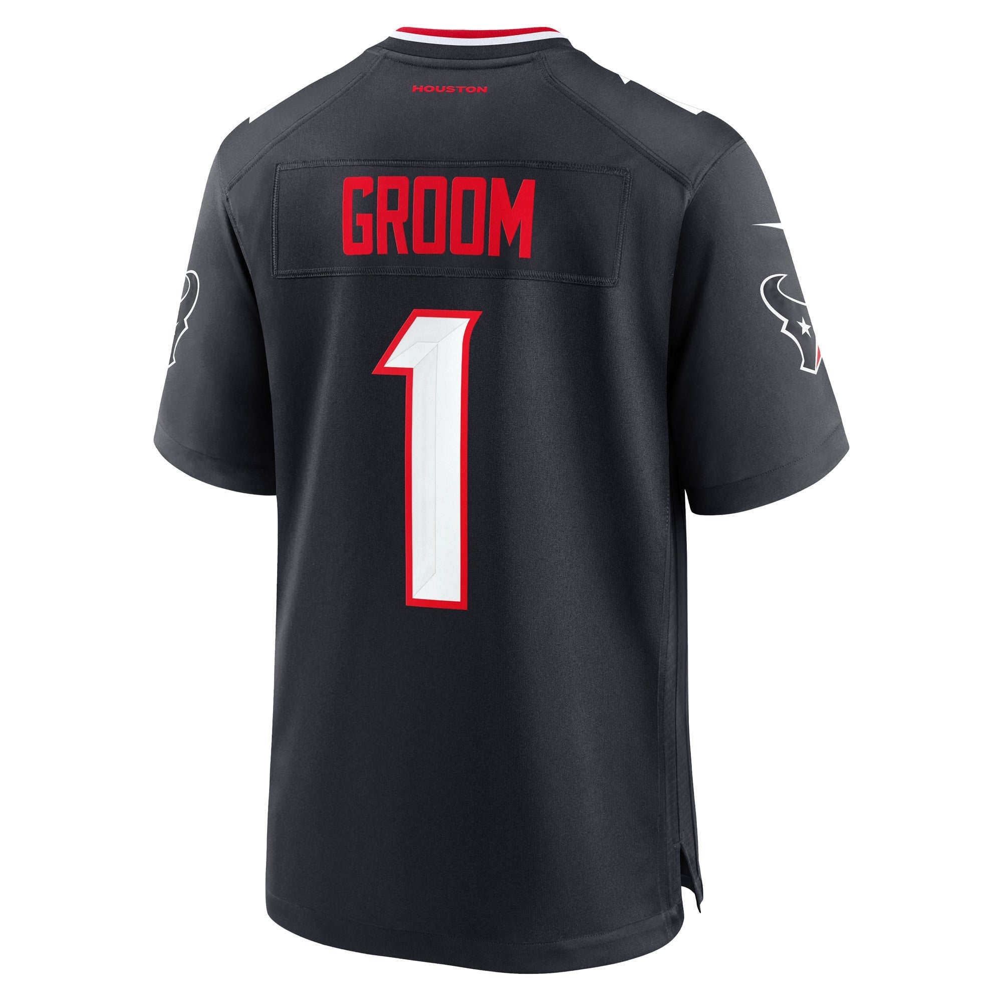 Houston Texans Number 1 Groom Navy Game Jersey
