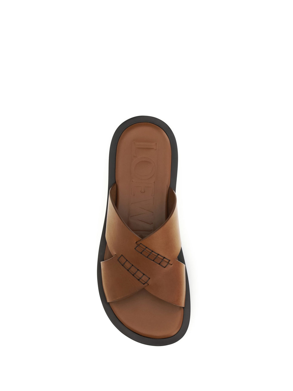 Loewe Men Flex Cross Leather Slide Sandals