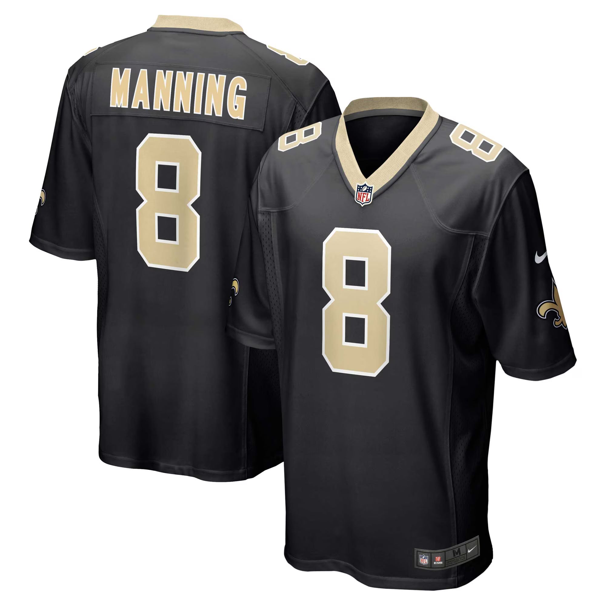 New Orleans Saints Archie Manning Black Retired Player Game Jersey