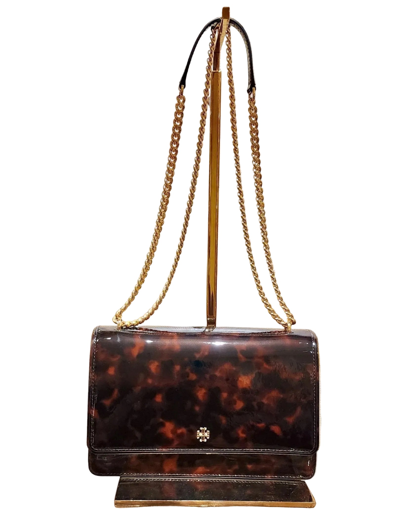 NWT Tory Burch Emerson Patent Flap Adjustable Medium Shoulder Bag