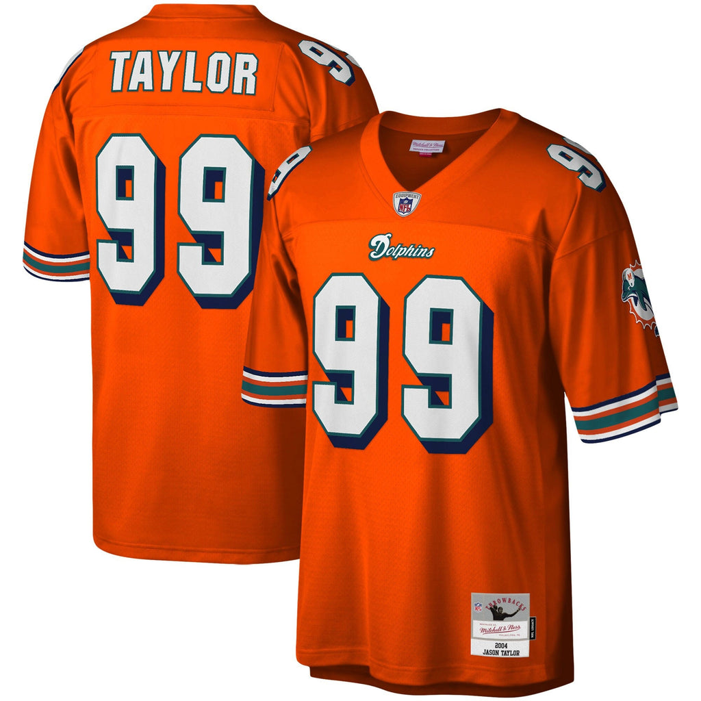Miami Dolphins Jason Taylor Mitchell & Ness Orange Big & Tall 2004 Retired Player Replica Jersey