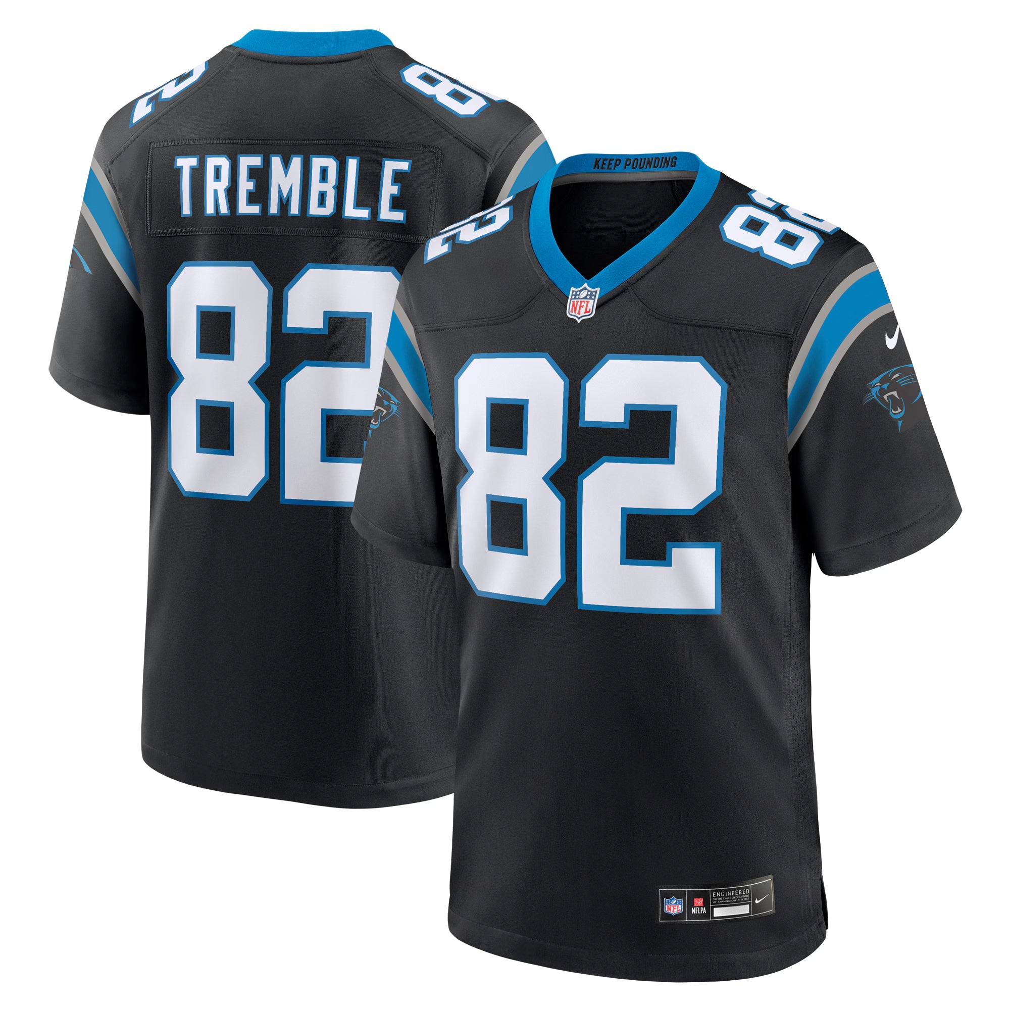 Carolina Panthers Tommy Tremble Black Team Game Jersey