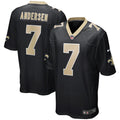 New Orleans Saints Morten Andersen Black Game Retired Player Jersey
