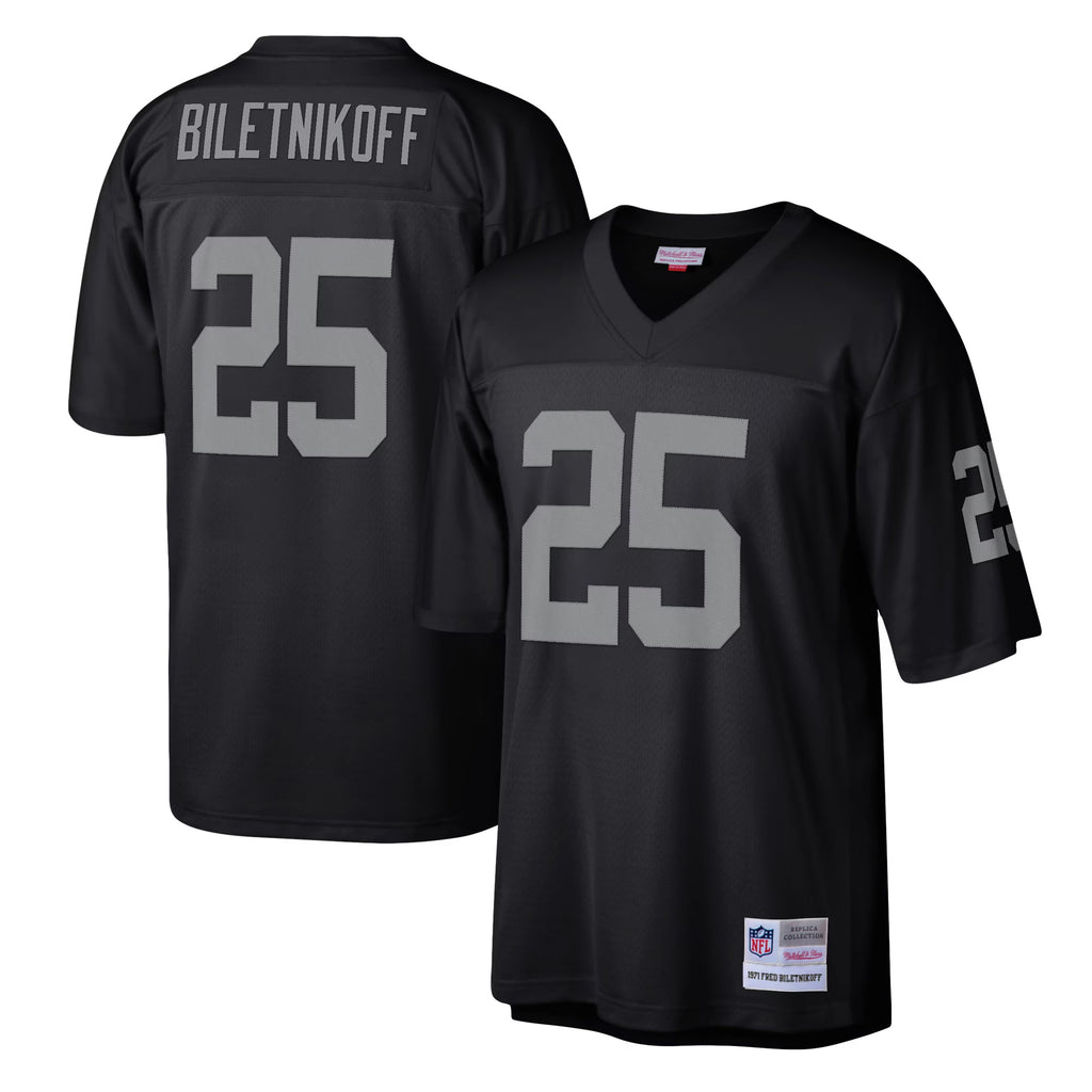 Las Vegas Raiders Fred Biletnikoff Mitchell & Ness Black Legacy Replica Jersey