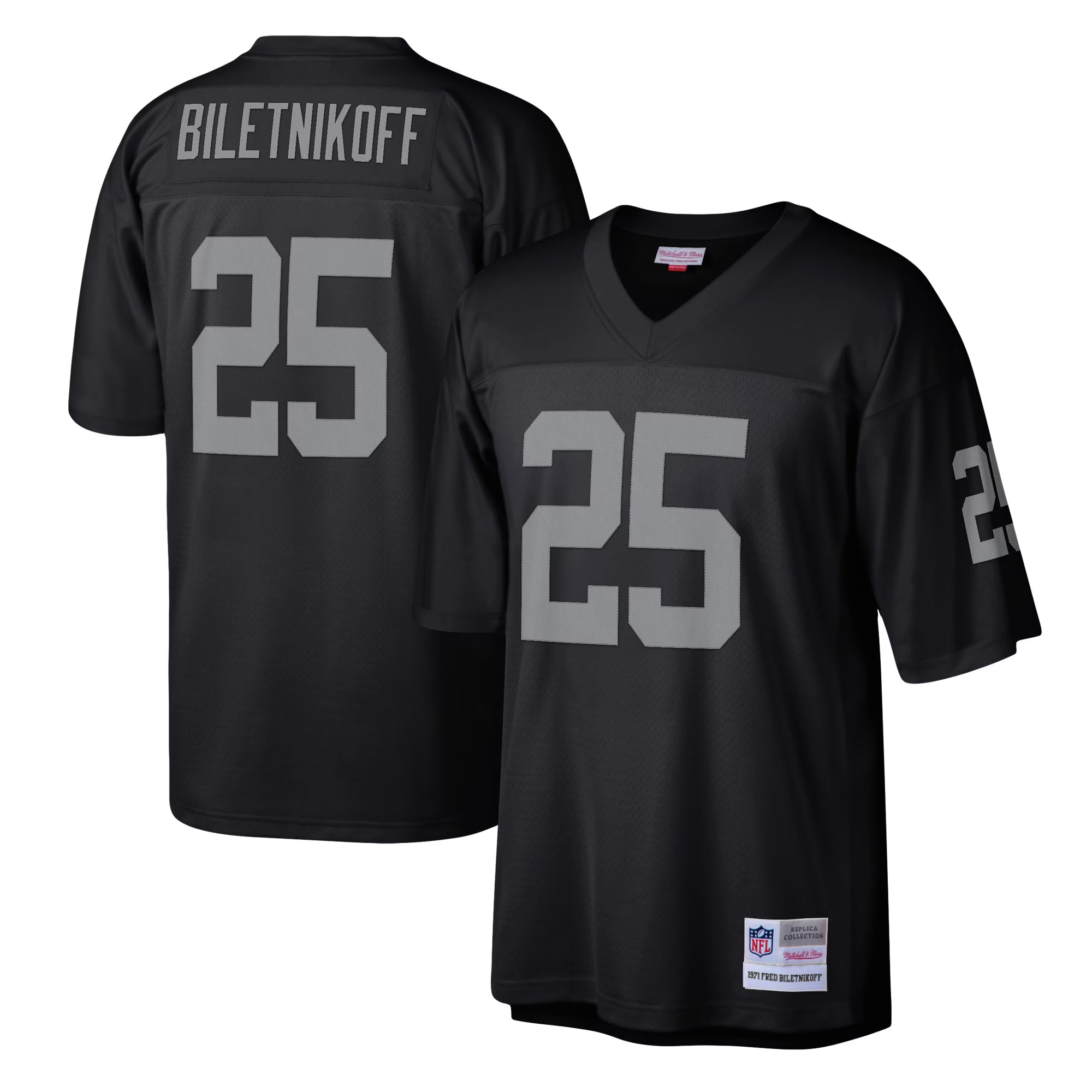 Las Vegas Raiders Fred Biletnikoff Mitchell & Ness Black Legacy Replica Jersey