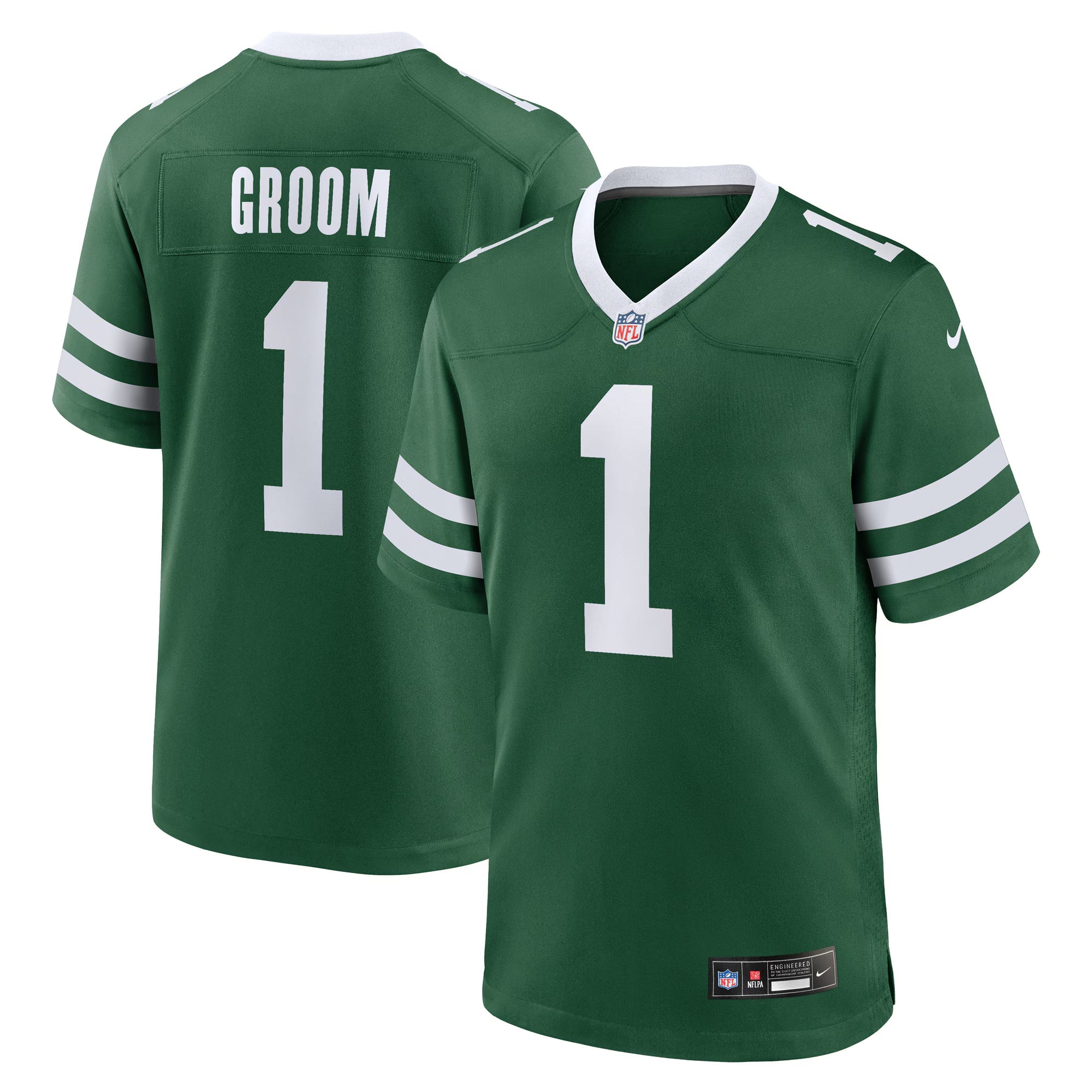 New York Jets Number 1 Groom Legacy Green Game Jersey