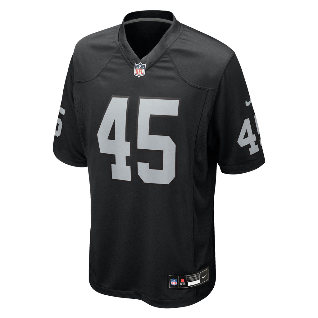 Las Vegas Raiders Devin White Black Team Game Jersey
