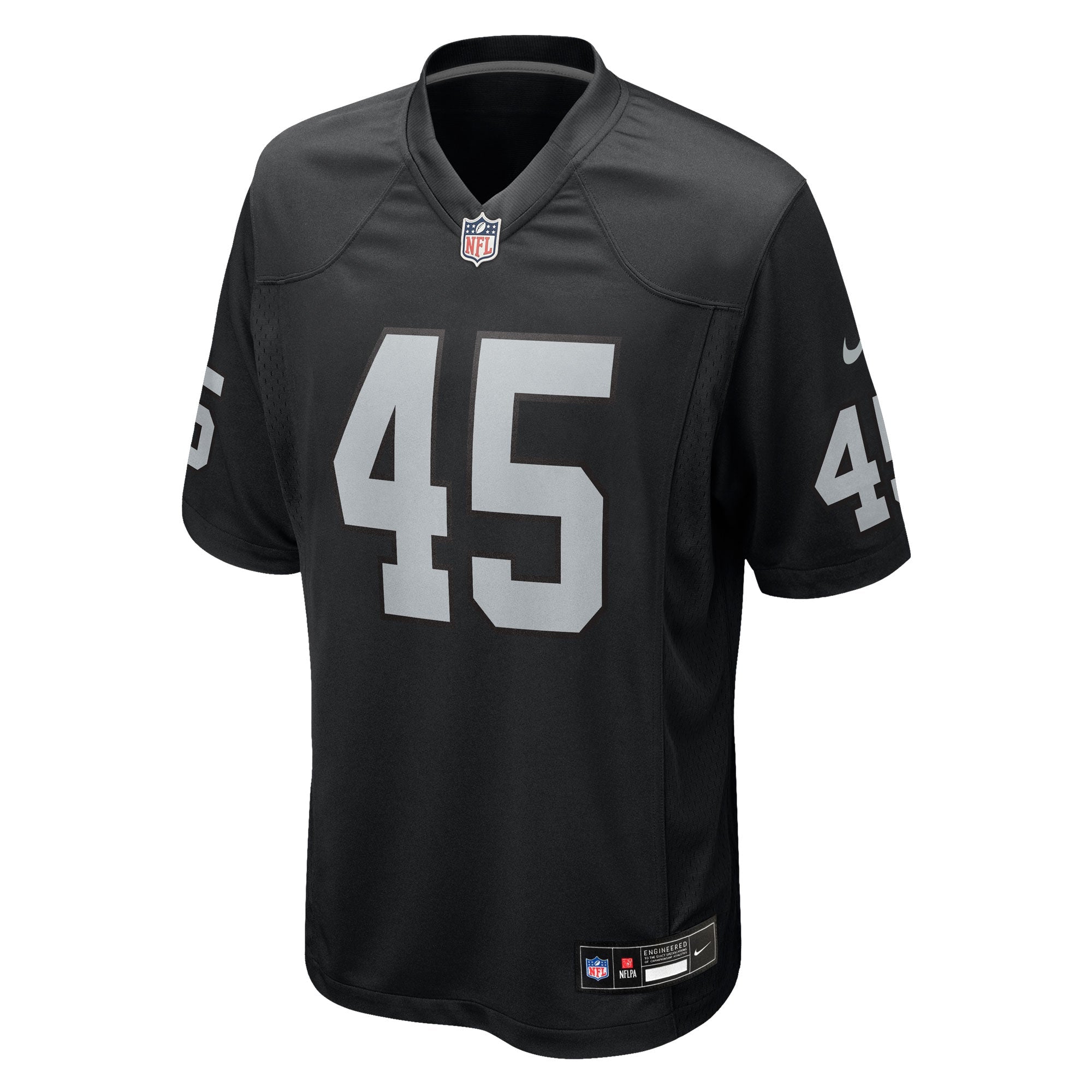 Las Vegas Raiders Devin White Black Team Game Jersey