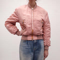 ACNE STUDIOS PINK BOMBER JACKET WITH RUCHED SLEEVES - SIZE 34