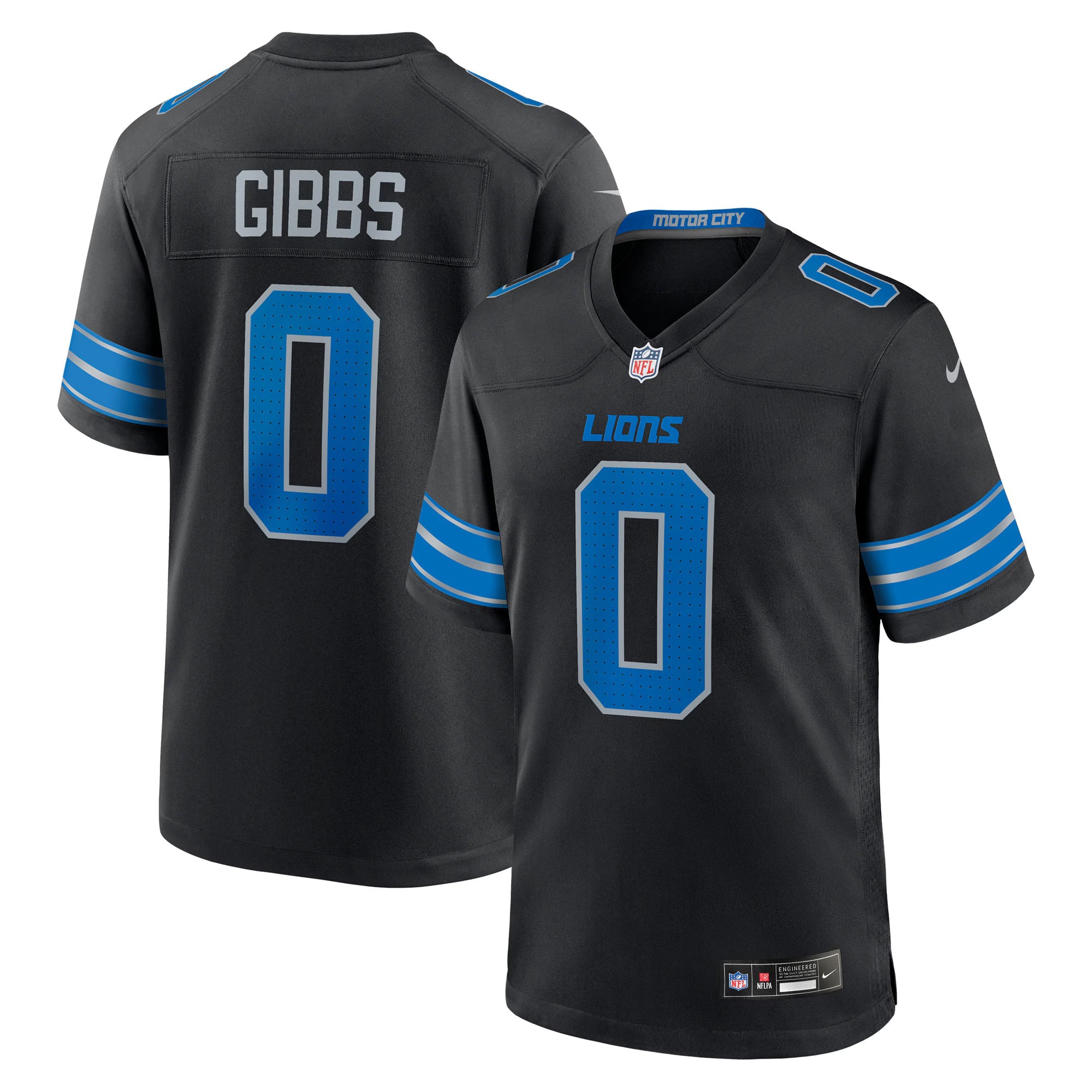 Detroit Lions Jahmyr Gibbs Black 2nd Alternate Game Player Jersey