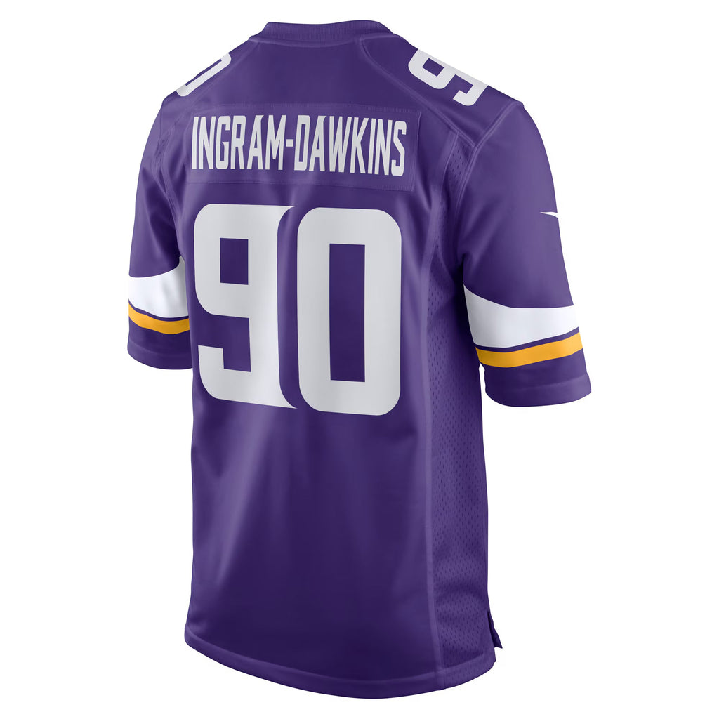 Minnesota Vikings Tyrion Ingram-Dawkins Purple Team Game Jersey