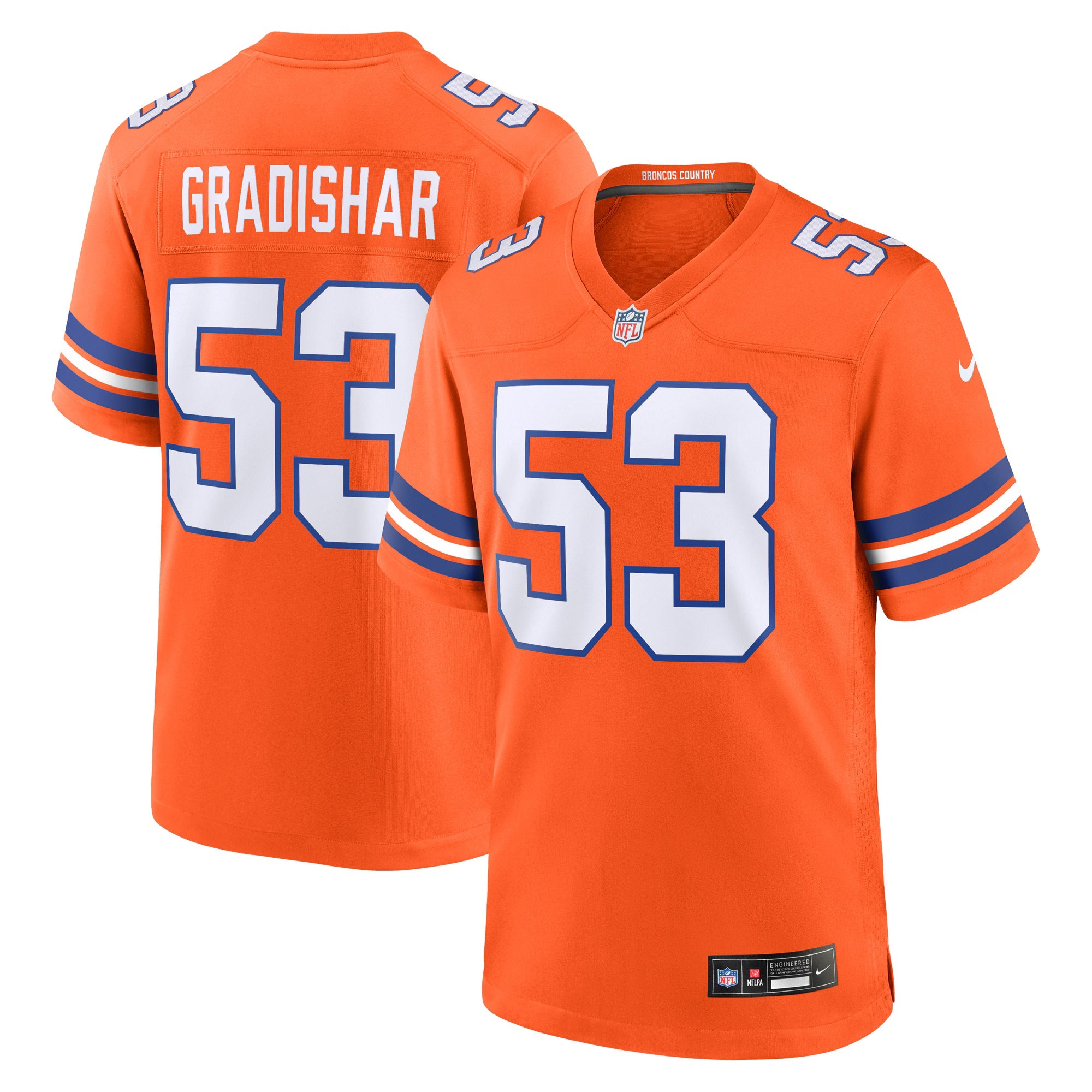 Denver Broncos Randy Gradishar Orange Retired Player Alternate Game Jersey