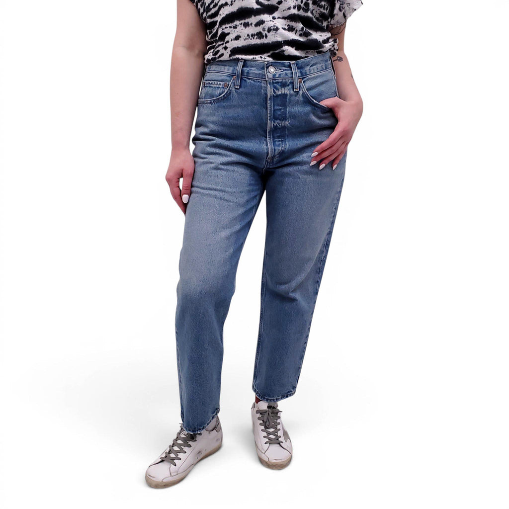 AGOLDE BUTTON-FLY '90'S CROP' JEANS - SIZE 26