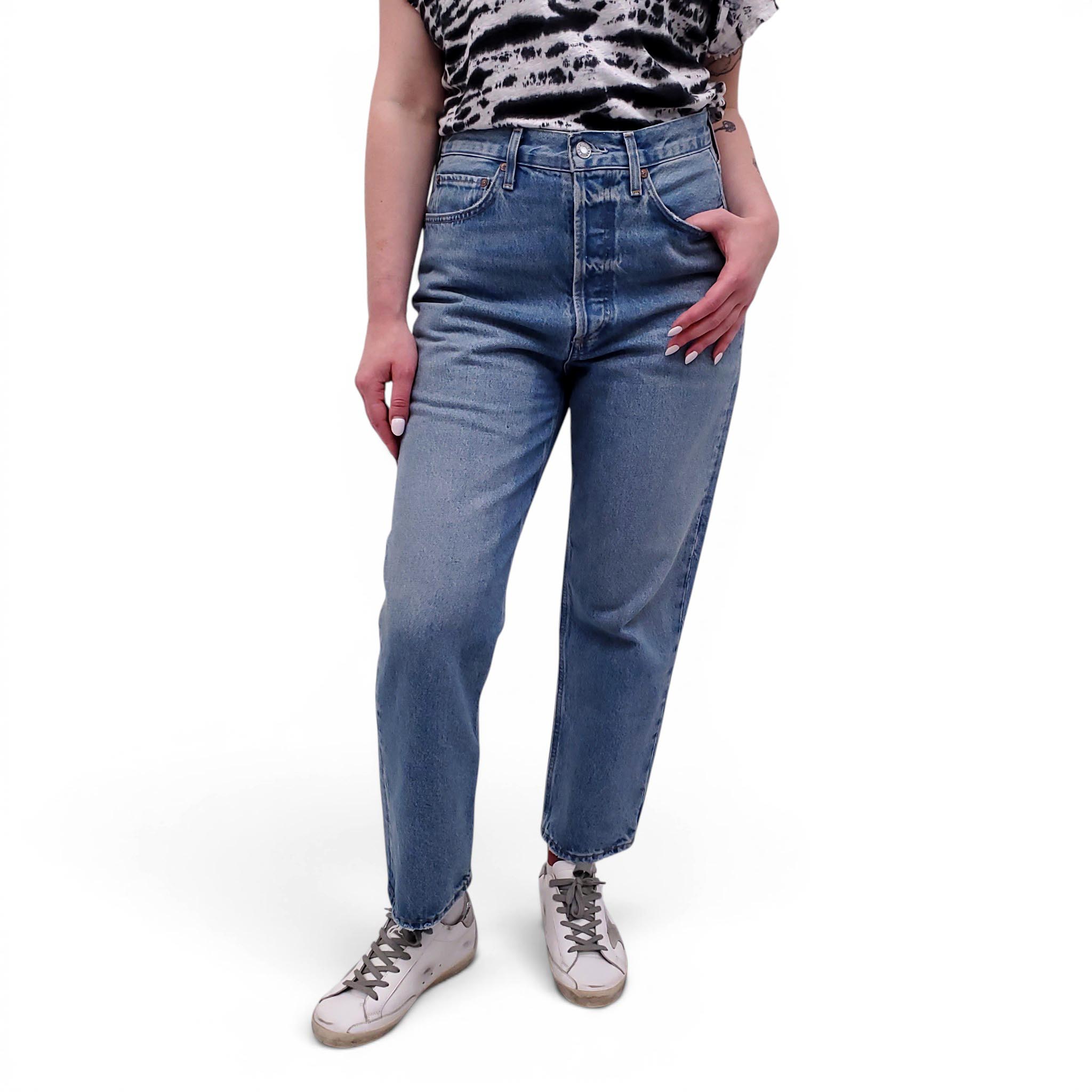 AGOLDE BUTTON-FLY '90'S CROP' JEANS - SIZE 26