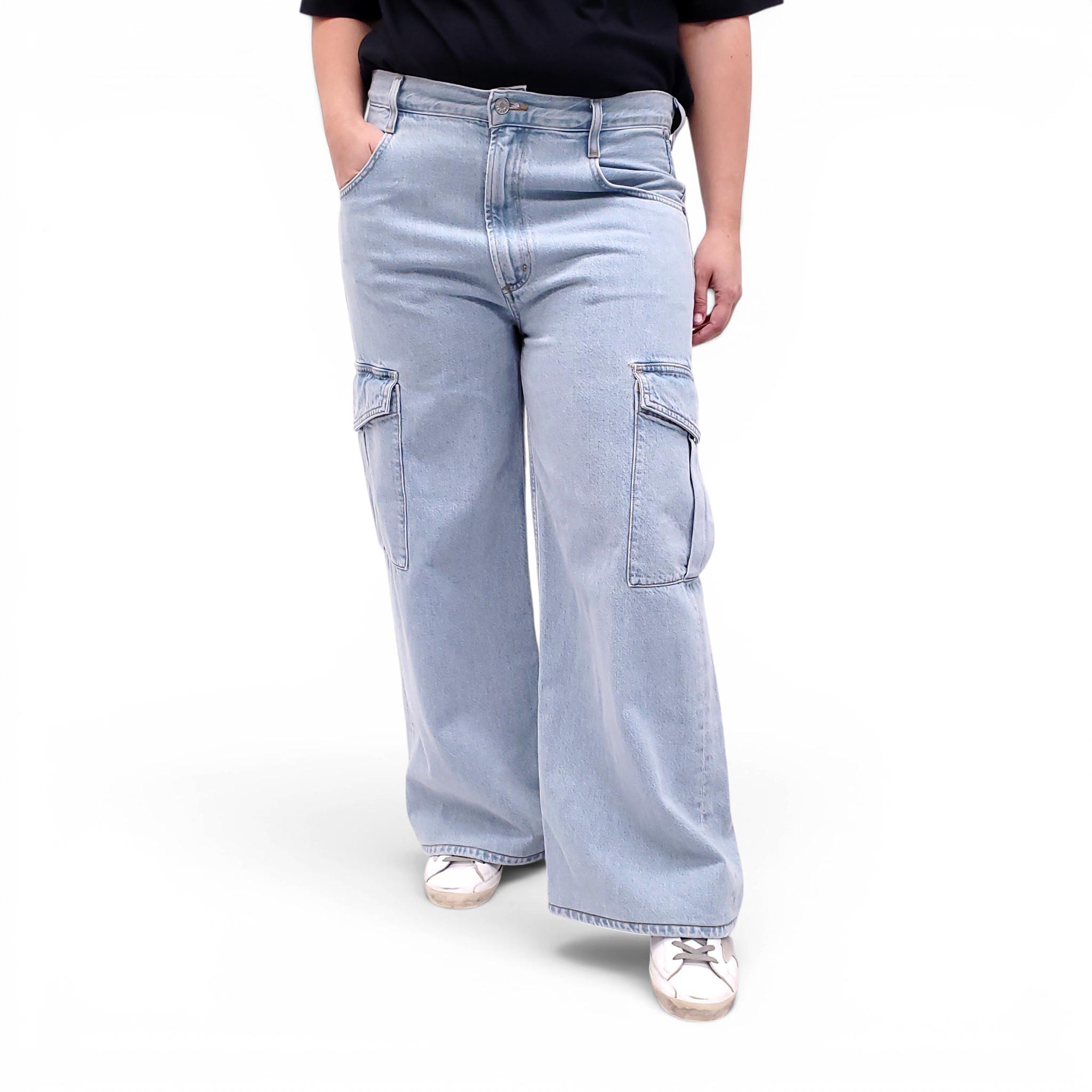 AGOLDE LIGHT WASH 'MINKA' CARGO JEANS - SIZE 31