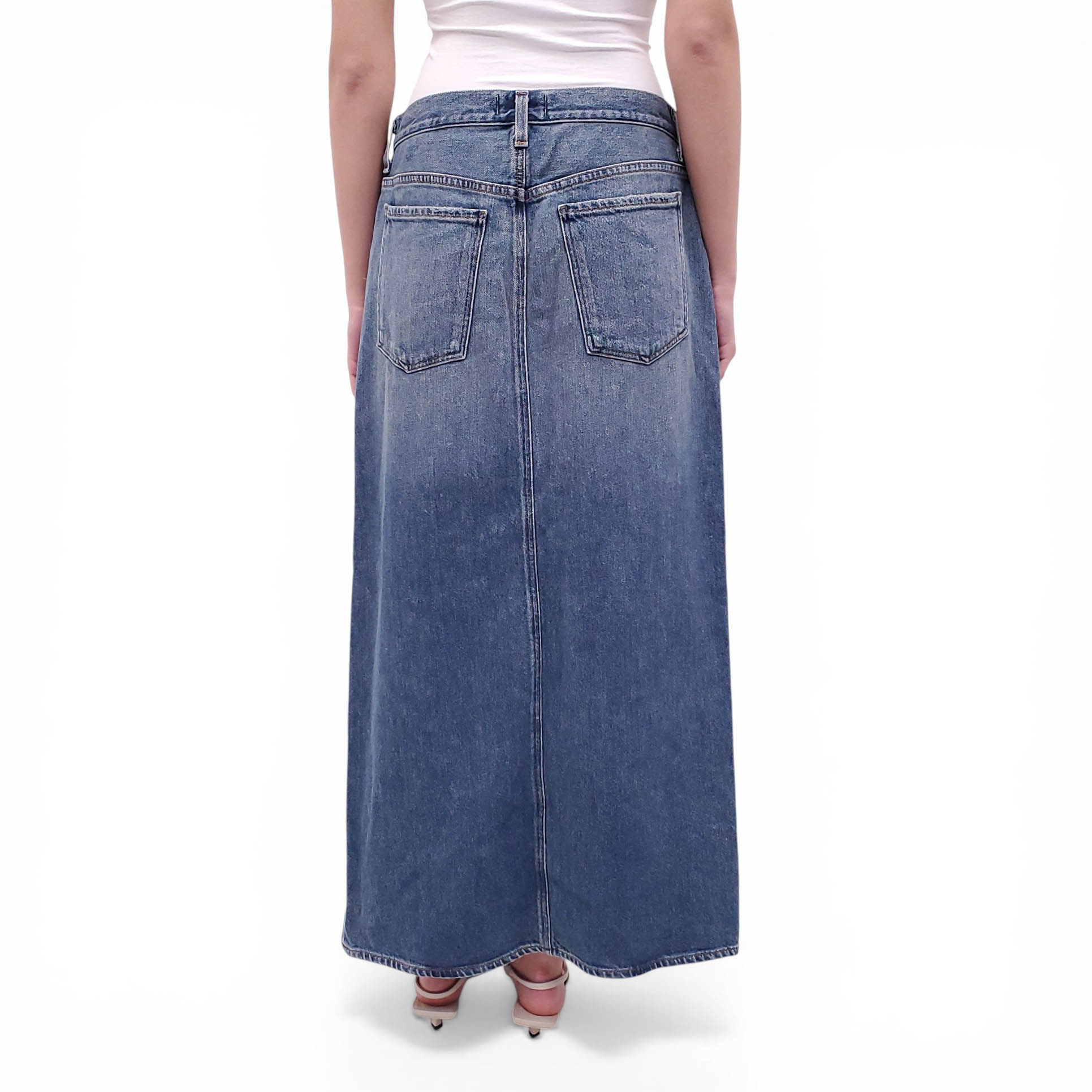 AGOLDE LONG DENIM SKIRT - SIZE 27