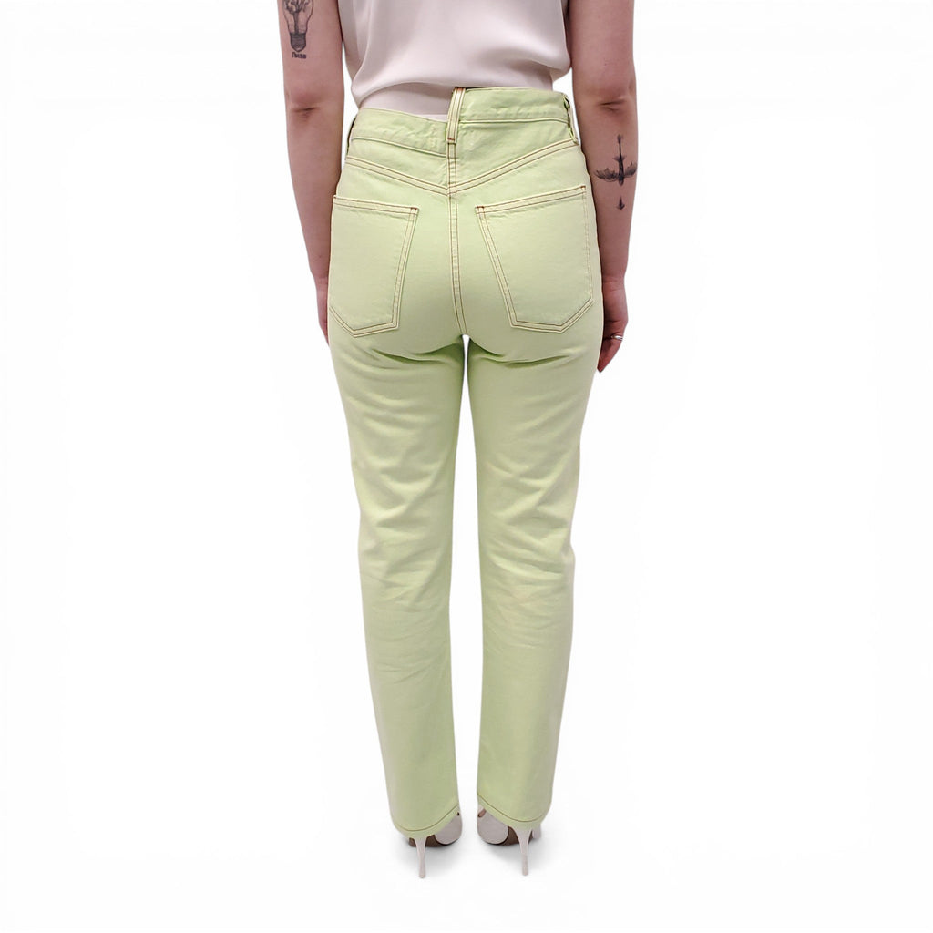 AGOLDE NEON GREEN DENIM CROSSOVER JEANS - SIZE 26