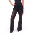 AKNVAS BLACK LACE SEQUIN EMBROIDERED TROUSERS - SIZE 10