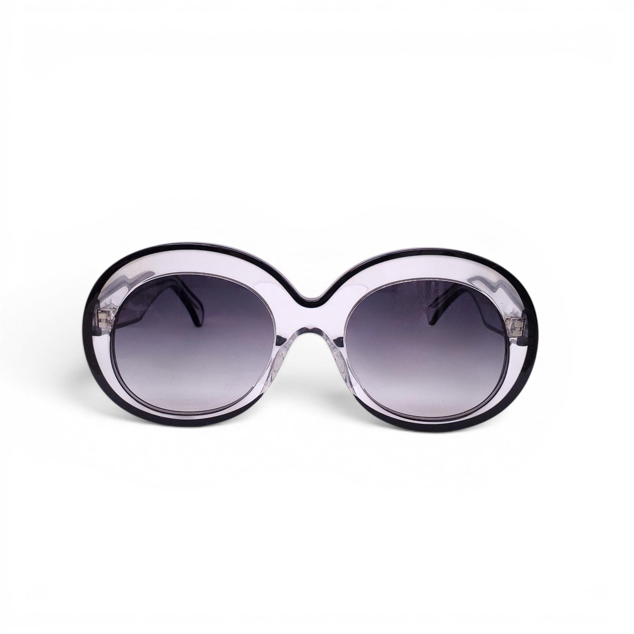 ALAÏA BLACK AND CLEAR CONTRAST LUCITE SUNGLASSES