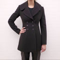 ALAÏA BLACK FITTED PEACOAT - SIZE 38