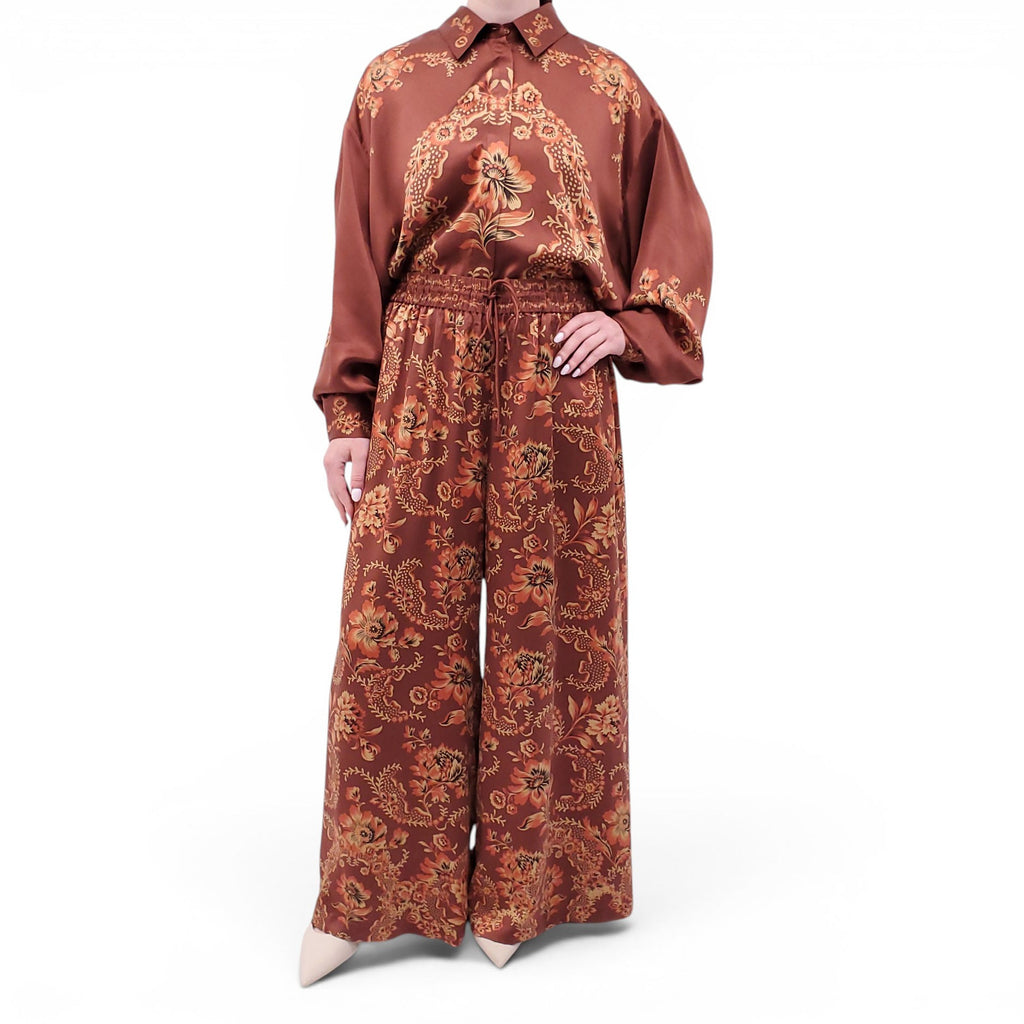 ALEMAIS COPPER FLORAL SILK SET - SIZE 12