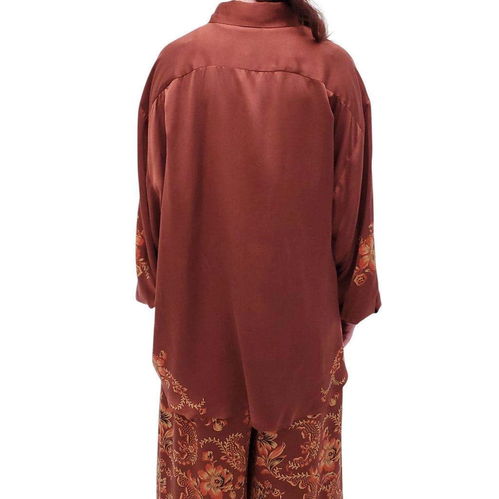 ALEMAIS COPPER FLORAL SILK SET - SIZE 12