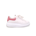 ALEXANDER MCQUEEN WHITE SNEAKERS WITH PINK CROC HEEL - SIZE 35.5