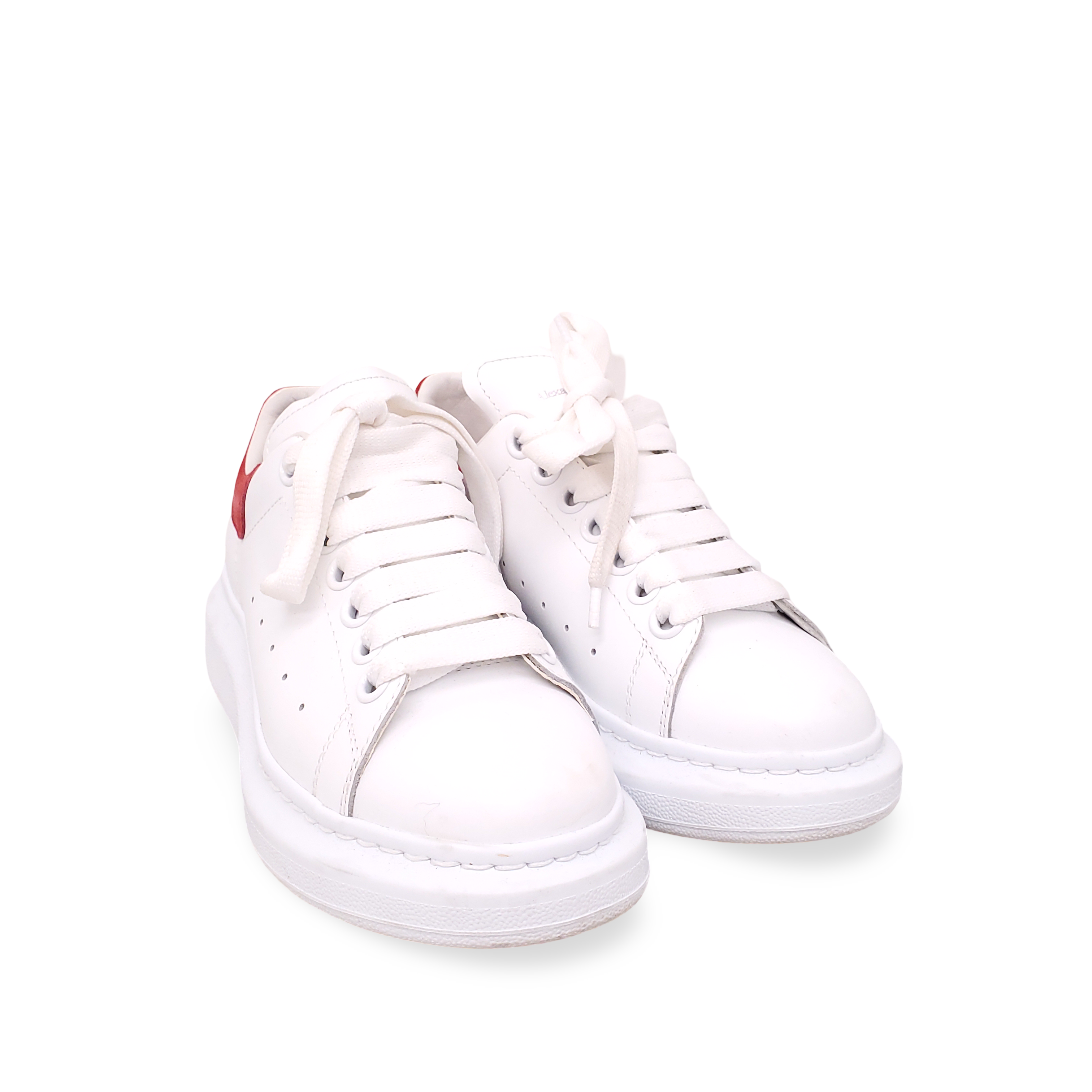 ALEXANDER MCQUEEN WHITE SNEAKERS WITH RED HEEL - SIZE 35.5