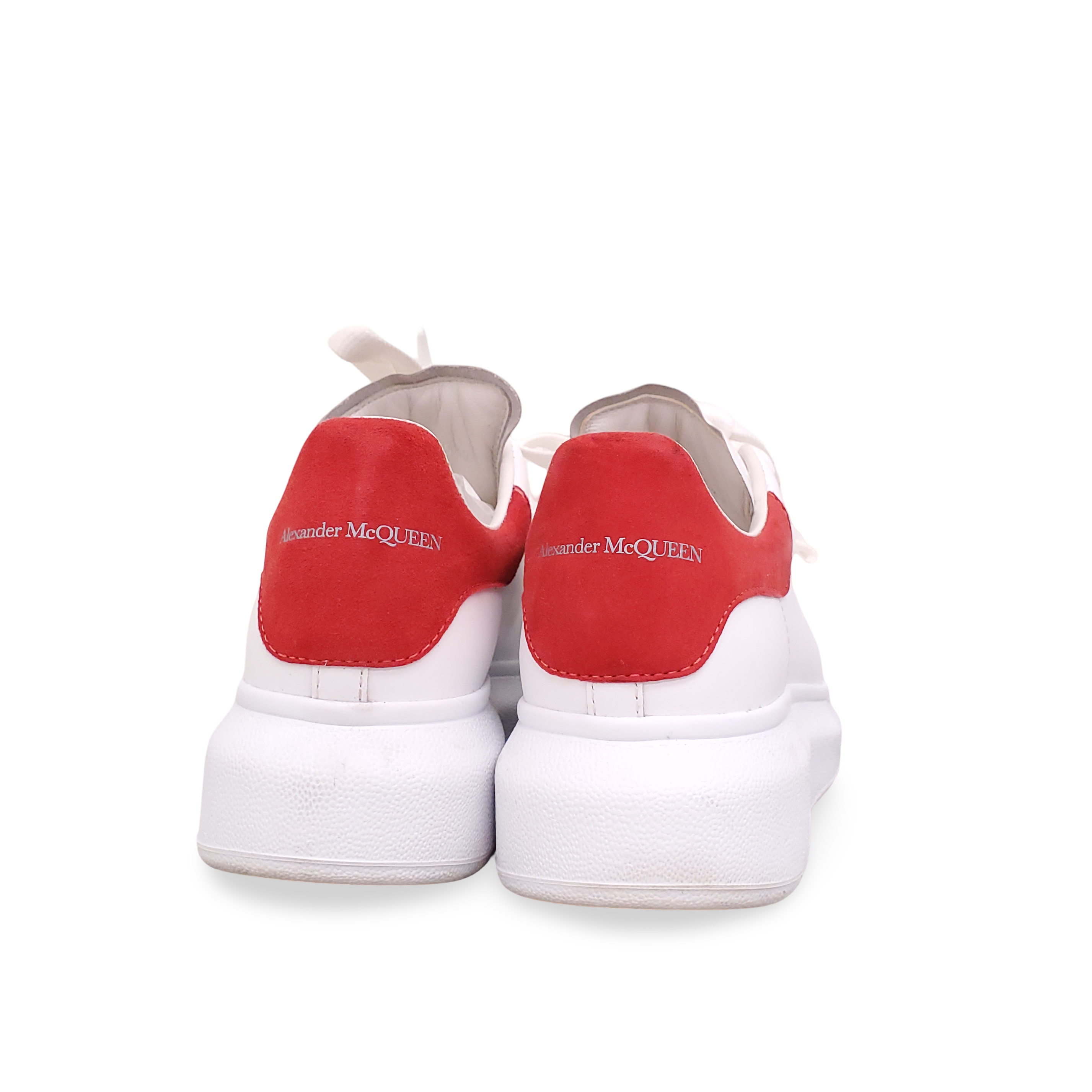 ALEXANDER MCQUEEN WHITE SNEAKERS WITH RED HEEL - SIZE 35.5