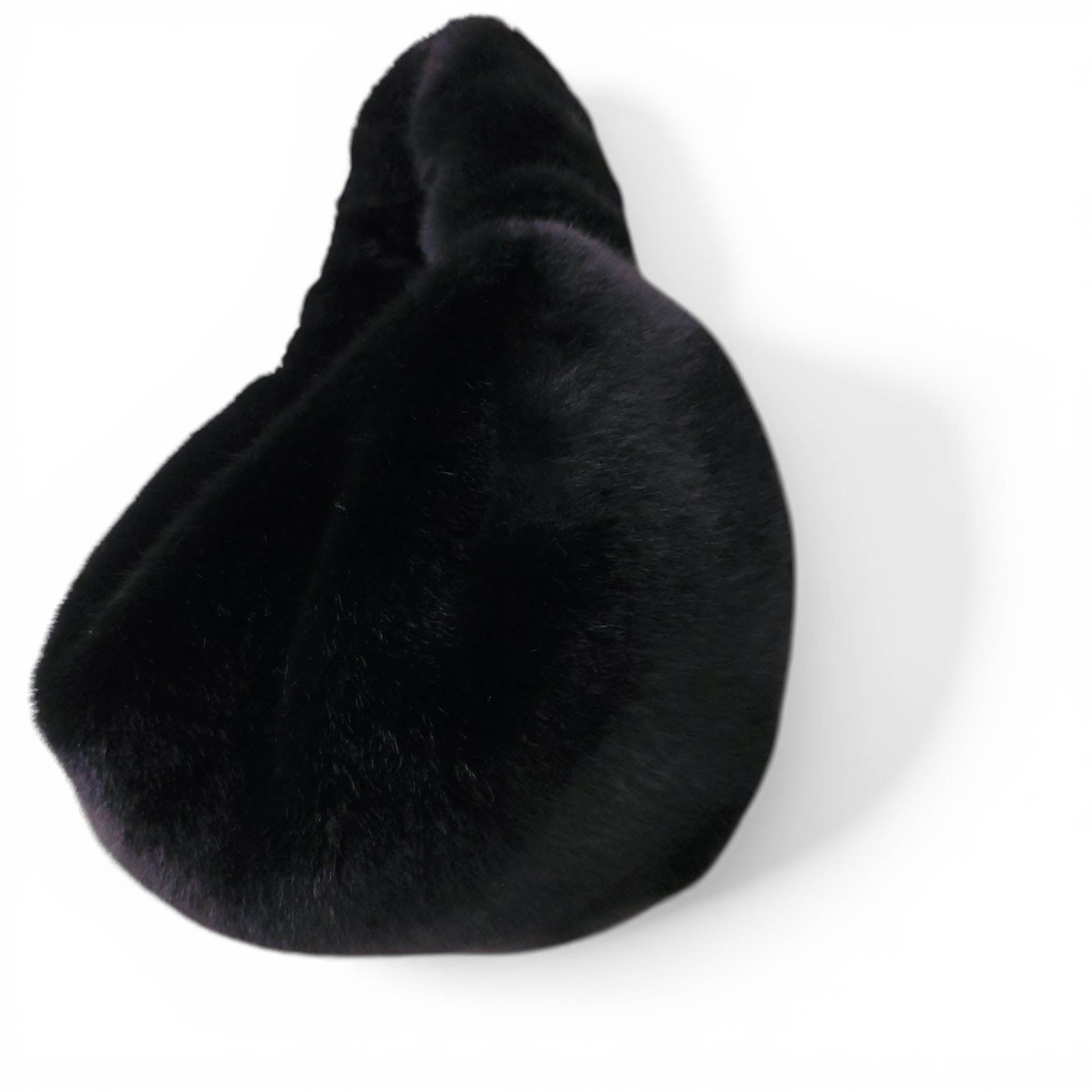 ALEXANDERWANG BLACK FAUX FUR MINI BAG WITH CRYSTAL LOGO DETAIL