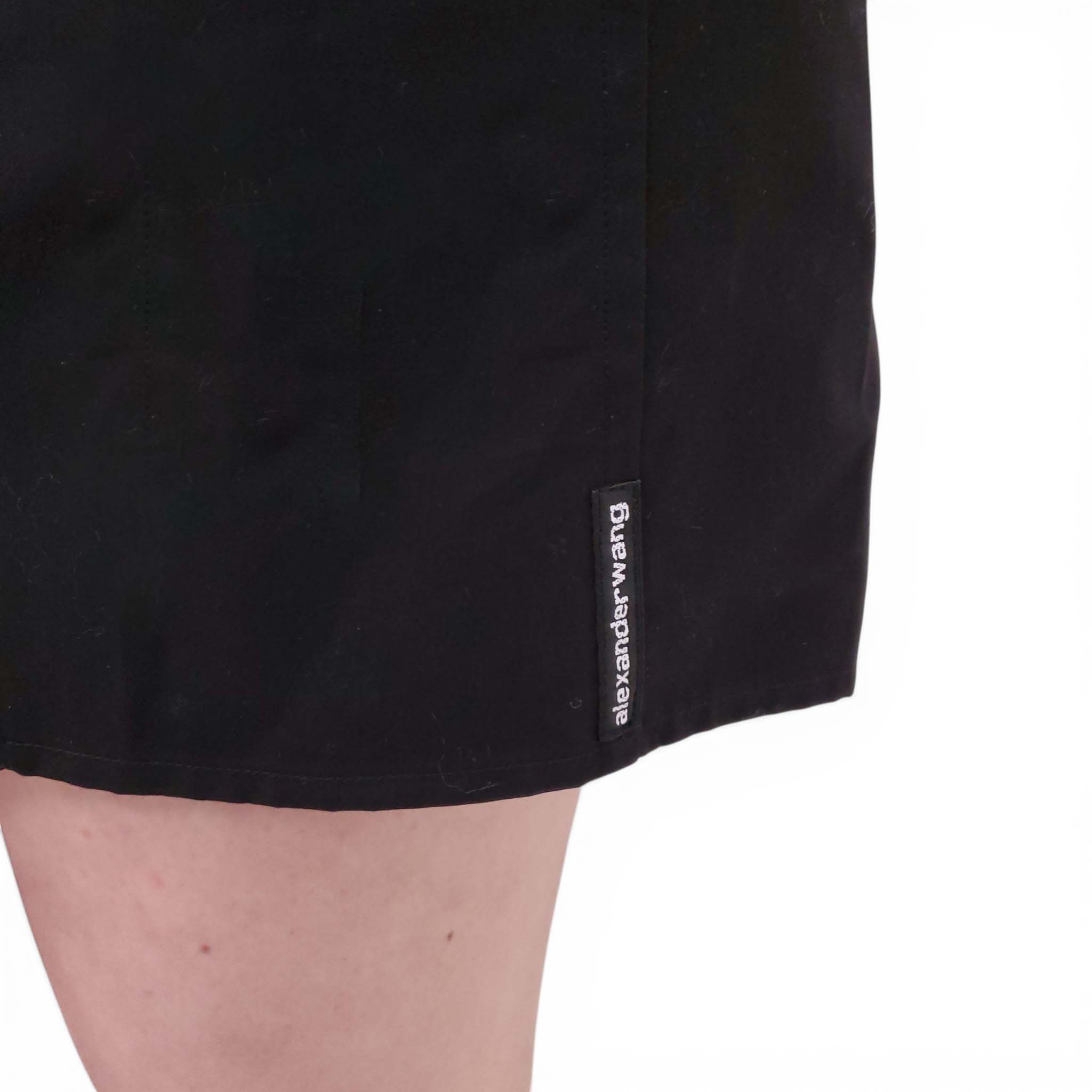 ALEXANDERWANG BLACK FITTED BUTTON UP SHIRT DRESS - SIZE 0
