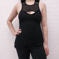 ALEXANDER WANG LEATHER AND FISHNET TANK TOP - SIZE 6