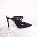 ALEXANDRA BIRMAN BLACK PYTHON MULES - SIZE 39.5