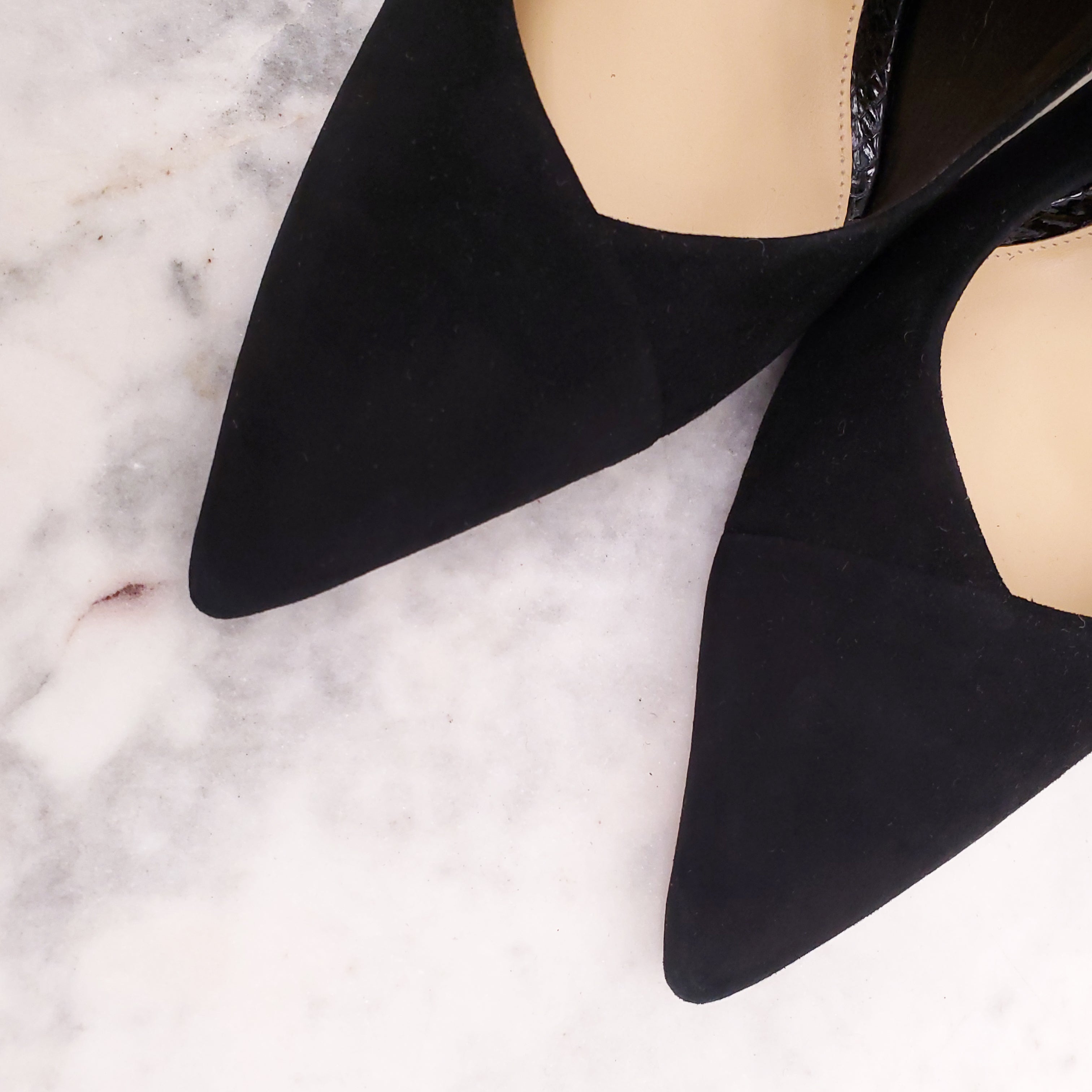 ALEXANDRA BIRMAN BLACK PYTHON MULES - SIZE 39.5