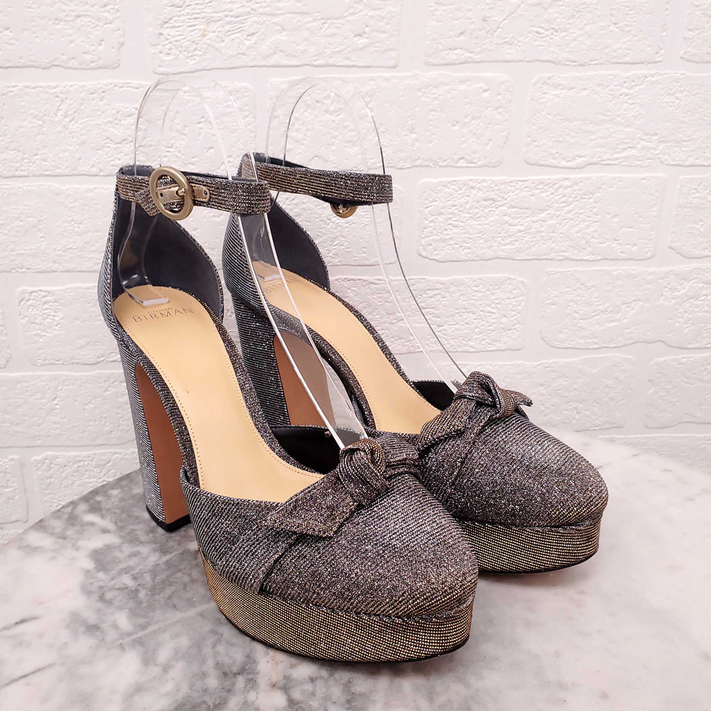 ALEXANDRE BIRMAN SPARKLE PLATFORM HEEL WITH BOW DETAIL - SIZE 40