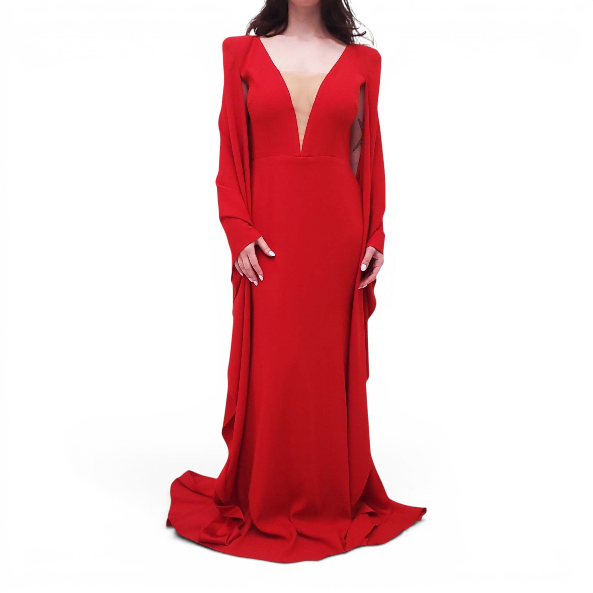 ALEX PERRY RED GOWN - SIZE 12 US (SIZE 16 UK)