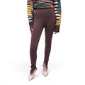 ANINE BING BROWN LEGGINGS WITH SLIT - SIZE 34