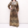 ANTIK BATIK GOLD AND BLACK SPOTTED SEQUIN GOWN - SIZE 40/M