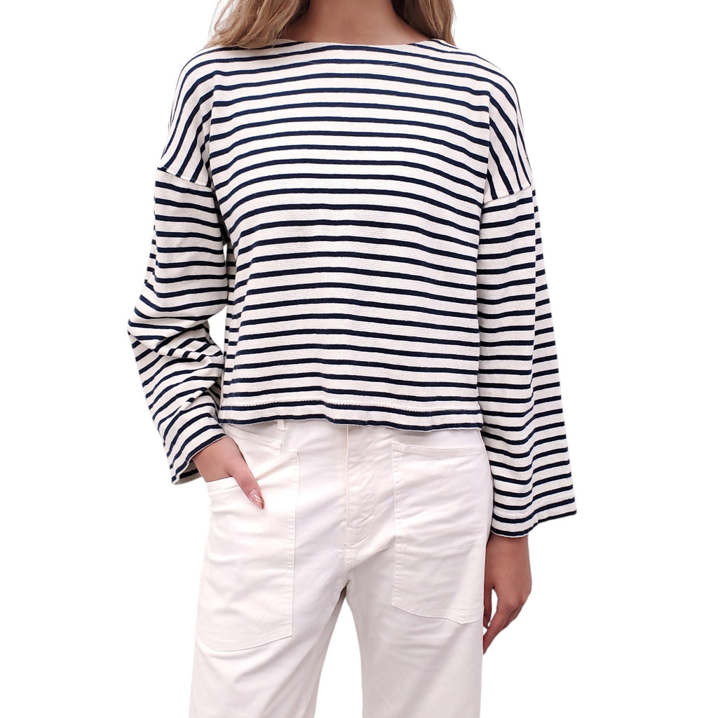 APIECE APART STRIPED LONG-SLEEVE TOP - SIZE M