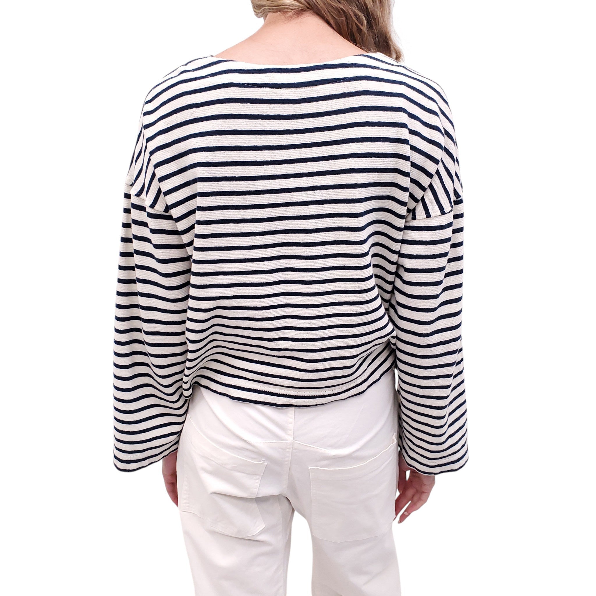 APIECE APART STRIPED LONG-SLEEVE TOP - SIZE M