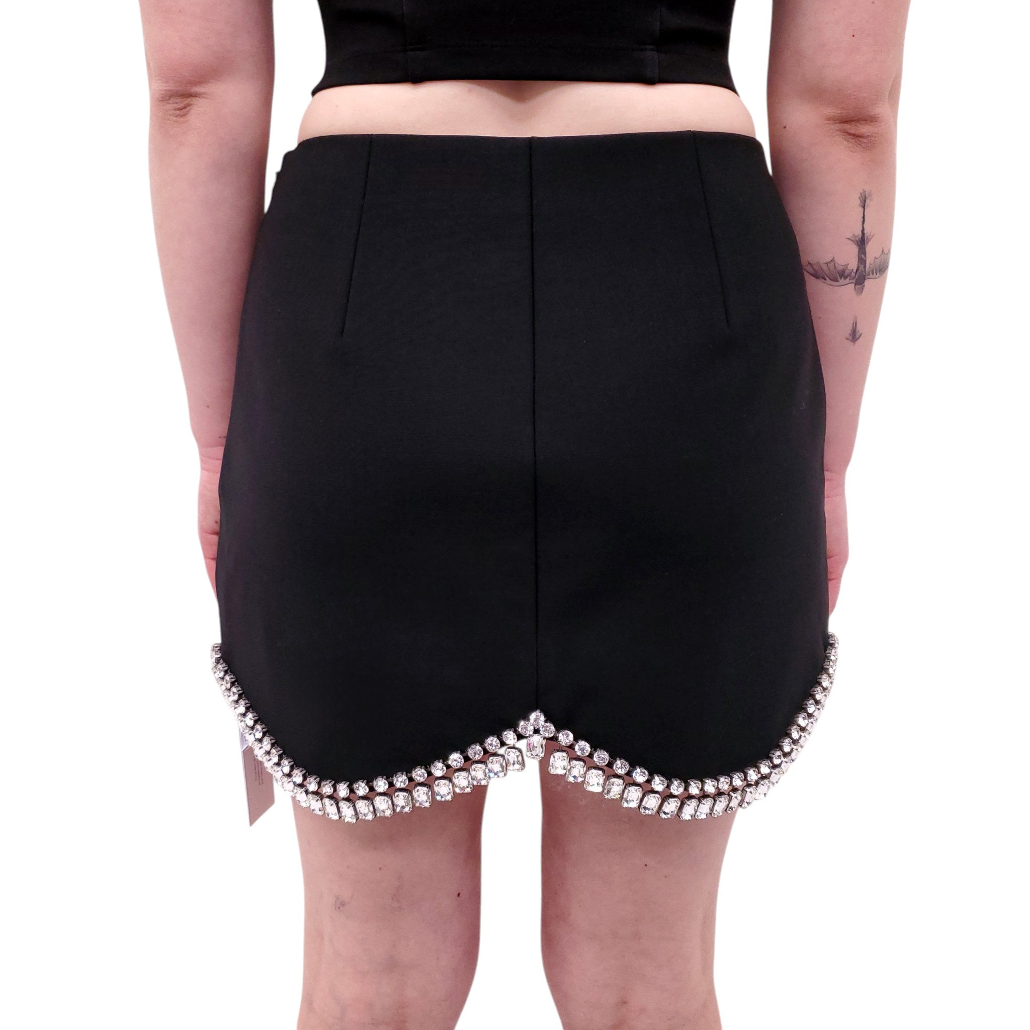 AREA BLACK CRYSTAL SKIRT - SIZE 6