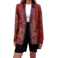 ATELIER JAD MULTI-PATTERNED PAISLEY SILK BLAZER - SIZE L