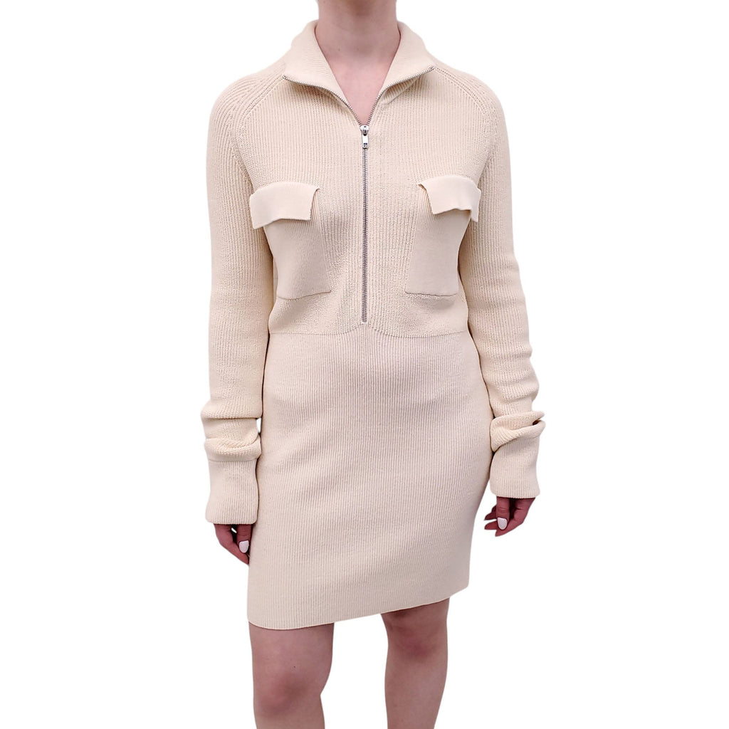 AYA MUSE CREAM KNIT SWEATER DRESS - SIZE L