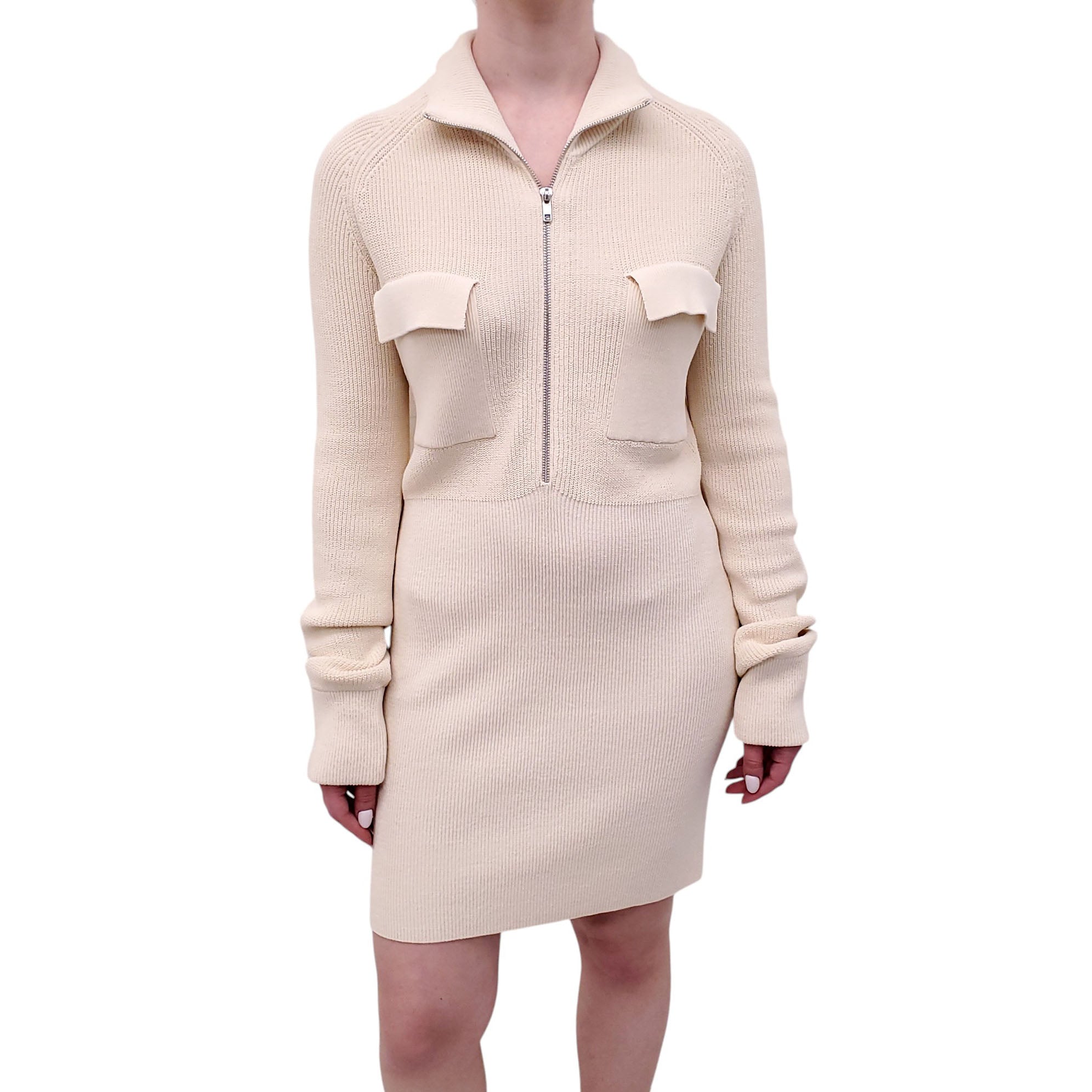 AYA MUSE CREAM KNIT SWEATER DRESS - SIZE L