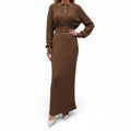AYA MUSE KHAKI GREEN RIBBED KNIT SET - SIZE S
