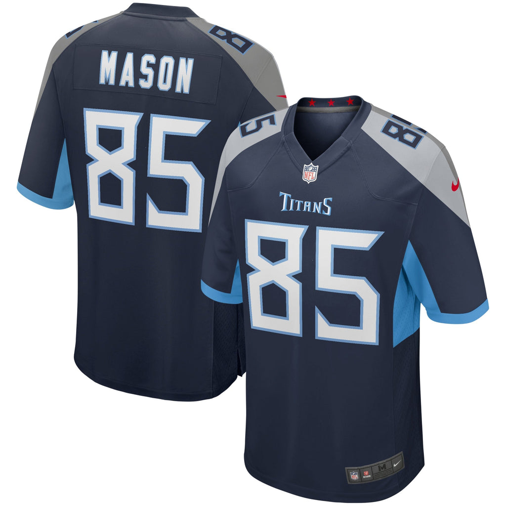 Tennessee Titans Derrick Mason Navy Game Retired Player Jersey