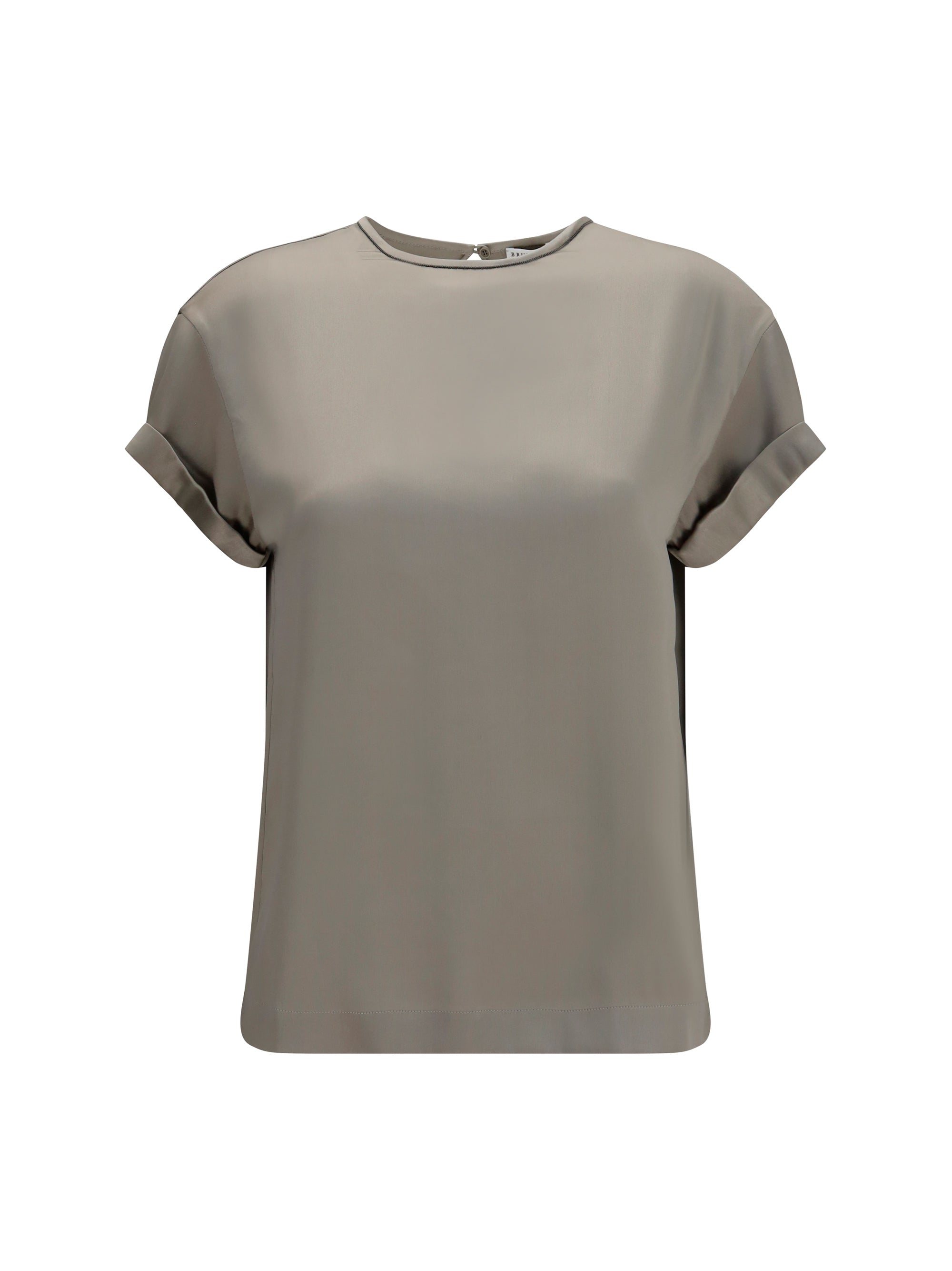 Brunello Cucinelli Women Silk Blouse With Monili Chain